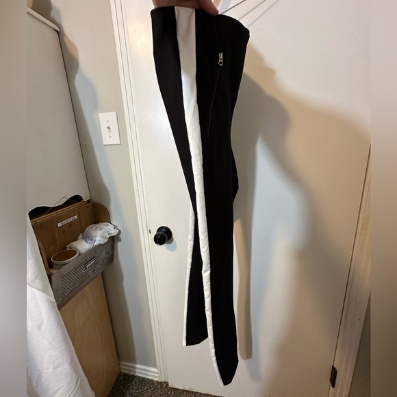 NWT new Rag & Bone black pants 6 white side stripe zipper leg small high waist 4 - Picture 10 of 16